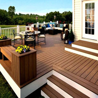 Plancher en terrasse WPC, respectueux de l'environnement, imperméable, longue durée de vie, planches WPC pour la décoration de terrasse extérieure