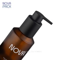 Großhandel 100ml 125ml 200ml Slant Schulter Körper Öl Lotion Pump Flasche Reinigungs flaschen Frosted Amber Glasflaschen mit Pumps