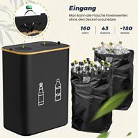 Conteneur de collecte de bouteilles de dépôt personnalisé 160L avec couvercle, pour bouteilles vides et recyclage, en bambou avec trou