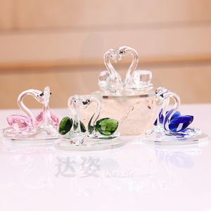 <b>Crystal</b> Swan Ornaments Glass <b>Animal</b> Decor Multi Piece Package Graduation Gift Desk Decoration Living Room Contemporary Style - Product Image 1