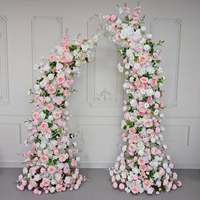 Arche florale artificielle personnalisée en soie, roses et hortensias, pour décor de scène de mariage, cérémonie, fête, hôtel, demande en mariage, événement