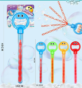 Vendita calda cartone animato bastone bolla divertente e durevole giocattoli a bolle per i bambini 32 fori <span class=keywords><strong>sorridente</strong></span> per il viso di sapone bacchetta bastone per esterno giocattoli - Product Image 2