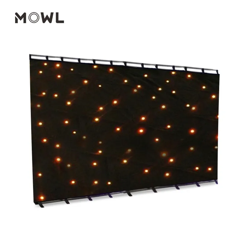 Stage Decoration LED Star Curtain Light LED RGB 3in1 Full Color Star Backdrop CurtainためWedding Party Show