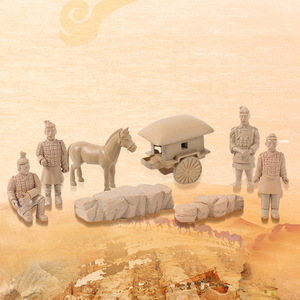 Ensemble de figurines en résine des guerriers de Terracotta Qin, décoration de bureau, décoration de la maison, sculpture artistique - Product Image 1