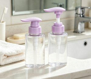 Dispensador de loción de plástico morado 33/410 con bomba de rosca para botellas de loción líquida cosmética, jabón y champú. - Product Image 4