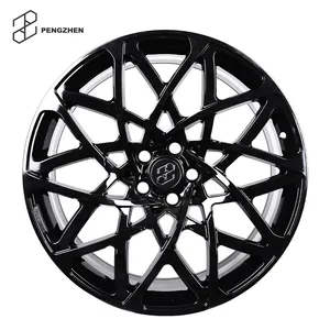 Pengzhen 20 pouces, brillant à lèvres multi-rayons fleur alliage noir, roues décalées 5x120, jantes de voiture pour Land Rover Defender 2020