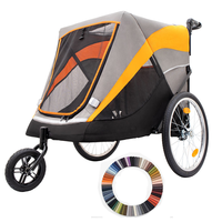 Pliage plus grand à trois roues poussette pour animaux de compagnie pare-soleil un bouton pour Camping en plein air voyage vente chaude fer matériel OEM