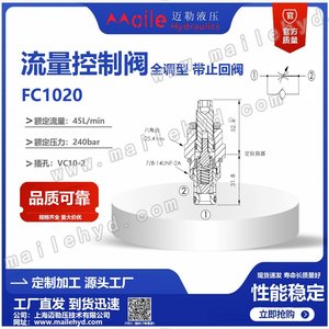 Válvula de Control de Flujo FC10-20 700 Bar 60 L/min, Conjunto de Válvula Hidráulica de Alta Presión, Cuerpo Unidireccional de Acero Aleado - Product Image 5