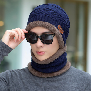 Ensembles de bonnets et d'écharpes <span class=keywords><strong>pour</strong></span> hommes en tricot thermique <span class=keywords><strong>pour</strong></span> l'équitation et l'hiver - Product Image 5