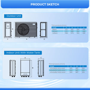 Bomba de calor inversora independiente de 10KW EVI DC El mejor precio de China para áreas frías Calentador de aire/agua monobloque de acero inoxidable Solar - Product Image 4