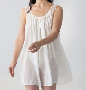 Robe de nuit d'été en coton sans manches pour femme, chemise de nuit courte blanche, peignoir en dentelle douce, chemises de nuit victoriennes, vêtements de nuit de princesse - Product Image 2