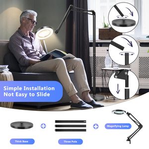 Lampe de sol LED réglable loupe 5X pour salon de beauté extension de cils tatouage soins de la peau outil essentiel de l'esthéticienne - Product Image 4