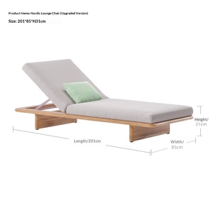 Tumbona de Madera de Teca Europea de Lujo para Exteriores, Reposabrazos Reclinables, Impermeable, con Protección Solar, para Piscina, Playa, Jardín, Terraza, <span class=keywords><strong>Hotel</strong></span> - Product Image 6