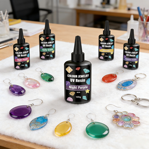 Resina UV Líquida Transparente de Color sin Olor con Curado por Luz UV, Pegamento Antiamarilleo para Hacer Joyas, Pendientes, Anillos, Llaveros - Product Image 1