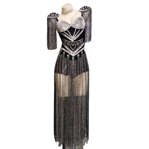 Sexy <strong>Leotard</strong> <strong>Sparkly</strong> Tassel Outfit Celebrate Costume Stage Party Singer Dance Wear Fringes <strong>Leotard</strong> Customized Make Costume - Product Image 5