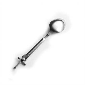 Vente flash - Cuillère à café et à thé en acier inoxydable de forme épée, design spécial, couleur argent - Product Image 6