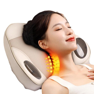 Electric Massage Cushion Butterfly Shape Hot Compress Kneading Neck Back Waist Hip Legs Plug In Timing Function Apricot - Product Image 3