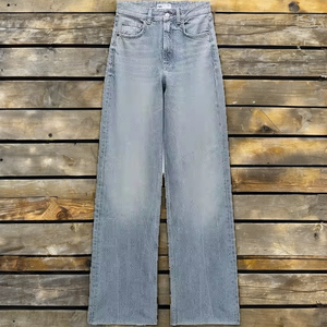 Fabricant OEM, jean bleu clair, coupe bootcut, coupe régulière, pantalon décontracté d'hiver pour homme, coupe droite, respirant, taille haute, vintage, uni, élégant - Product Image 2