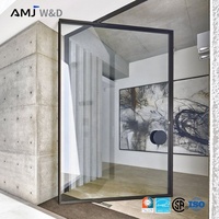 Portes d'entrée pivotantes contemporaines en aluminium et verre, à rupture de pont thermique, grandes portes doubles pivotantes pour maisons et résidences