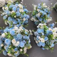 Boules de fleurs artificielles J-FB113, centre de table, rose blanche, boule de fleurs pour mariage, centre de table floral, fleurs pour décoration de mariage