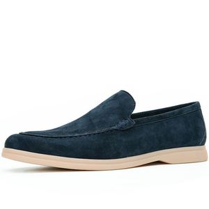 Chaussures en cuir de mouton pour hommes, en cuir véritable, dessus souple, semelle souple, durables, à enfiler, mocassins décontractés pour affaires, chaussures de créateur de luxe - Product Image 5