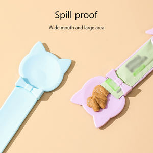 Tragbarer Kunststoff Cat Treat Dispenser Schiebe streifen und Quetsch löffel <span class=keywords><strong>Happy</strong></span> Liquid Snack Dispenser für die Katzen fütterung - Product Image 3