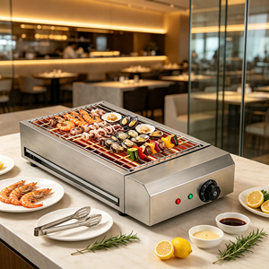 Barbecue Électrique Commercial Haute Puissance 3KW en Acier Inoxydable de Qualité Alimentaire, Chauffage Rapide, Sans Fumée, pour Brochettes Grillées - Product Image 3
