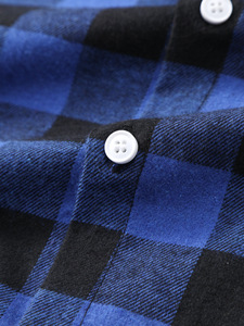 Chemise à carreaux à manches longues pour <span class=keywords><strong>homme</strong></span>, col carré, décontractée, surdimensionnée, en flanelle, polyester/coton, anti-froissement, anti-boulochage, dernières chemises - Product Image 4