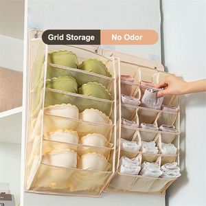Hanging Clothes Organizers Double Side Underwear Storage Wardrobe <b>Wall</b> <b>Mounted</b> Socks Storage Organizer <b>Shelves</b> Bra Organizer - Product Image 4