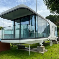 Dôme de Glamping Modulaire Préfabriqué Intelligent en Acier, Capsule Spatiale de Luxe, Maison Moderne à Longue Durée de Vie, Résistante aux Séismes, 2 Chambres et Salle à Manger