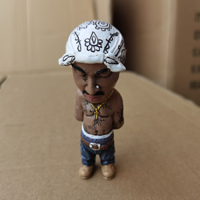Ornamen Resin Mini Hip Hop Rapper lucu Bro Set Figurine Hip Hop Legends King Rap bintang musik Resin tokoh Alkyne Legend