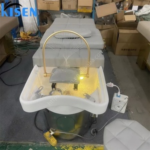 Station de lavage de cheveux multifonctionnelle Kisen avec lit de massage, vapeur, SPA, thérapie aquatique pour la tête, lit de massage thaïlandais pour la vente - Product Image 4
