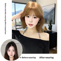 Perruque synthétique courte bouclée blond platine, style Sweet Lolita, ondulée et moelleuse, en fibre résistante à la chaleur, perruque complète
