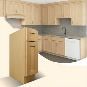 American Multifamily & Commercial <b>Cabinet</b> Supply Timeless Shaker <b>Kitchen</b> <b>Cabinet</b> B09-B21 USA Standard Natural White Oak <b>Cabinets</b> - Product Image 1