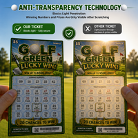 Tarjeta de Visita de Cartón Dúplex con Tema de Golf, Impresión Instantánea por Raspado, Formato y Tamaño Personalizados OEM de Fábrica, Datos Variables, Estampado en Caliente