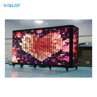 VISLAT Custom Mobile Club Cabina DJ Curved Console Top Dance Stand Portable DJ Booth Table LED Front Desk Display Screen 4K