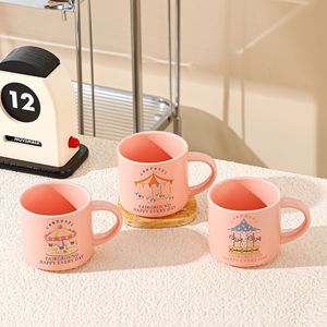 Taza de Leche con Logotipo Personalizado, Vaso de Agua para Desayuno, Taza de Cerámica Rosa con Diseño de Caballo, Taza Térmica - Product Image 6