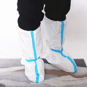 Medical Disposable <b>Boot</b> <b>Covers</b> Breathable Nonwoven Long Thickened Pull-On Chemical Resistant Protective Shoe <b>Covers</b> - Product Image 1