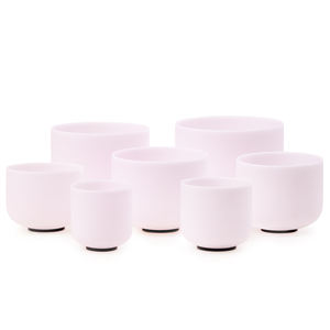 Jinfang 6-12 inch roze gematteerde klankhealing chakra kwarts kristallen zangkommen set van 7 voor meditatie - Product Image 1