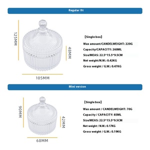 <span class=keywords><strong>Prix</strong></span> de gros Bougeoir décoratif transparent avec couvercle Bocal à bonbons en verre pour bougies avec couvercle Bougeoirs en verre Lanternes et bocaux - Product Image 4