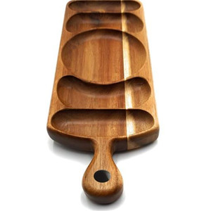 17x6 "dài với rãnh & xử lý sang trọng Snack mái chèo lớn XL đảo ngược khay cho bữa ăn tối bên Keo Gỗ phục vụ Platter - Product Image 1