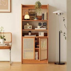 Nordic Style Minimalist Solid Wood Storage <b>Cabinet</b> 70x35x155cm Rattan Door Living Room <b>Cabinet</b> - Product Image 1