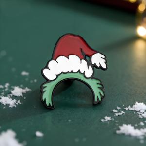 Bán buôn tùy chỉnh giáng sinh ve áo Pin sắt kim loại mũ đỏ nhuộm đen mạ vàng men <span class=keywords><strong>pins</strong></span> Pines - Product Image 3