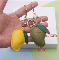 Gantungan Kunci Kulit Lucu Bentuk Buah Mangga, Aksesoris Perhiasan, Liontin, Sublimasi, Hadiah untuk Wanita