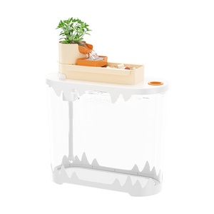 Aquarium ovale de luxe en matériau AS - 3 tailles, 2 couleurs, ensemble complet avec filtre pour la maison, le bureau, vente en gros - Product Image 5