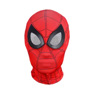 2024 Fancy Boys Cosplay Mask Kids' Costume Face Mask for Halloween Parties and Stage Performances Red Black Head Mask with Lens