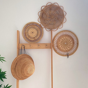 Décorations murales en <span class=keywords><strong>rotin</strong></span> tressé faites à la main, style Art Déco, pour salons, entrées, décoration élégante pour maisons d'hôtes - Product Image 1