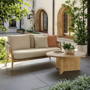 Set di Mobili da Giardino in Stile Teak, Divano Moderno e Lussuoso Impermeabile per Esterni, Design Nordico - Product Image 3