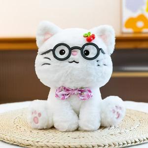 Lindo peluche de animal pequeño en postura de sentarse en cuclillas, <span class=keywords><strong>con</strong></span> <span class=keywords><strong>gafas</strong></span>, compañero de mesa <span class=keywords><strong>con</strong></span> forma de <span class=keywords><strong>pollo</strong></span>, decoración de muñeca, regalo de cumpleaños - Product Image 6