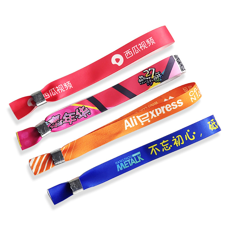 Custom Satin Wristband Strap Lanyard Silk Screen Printing Fashion Short Ribbon for Music Festival Party Concerts Logo Printing Image 5